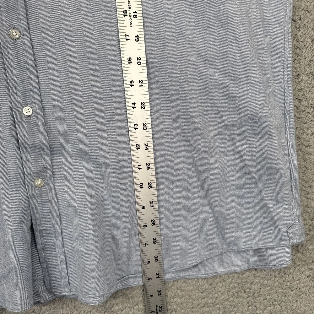 Proper Cloth Dress Shirt Mens 2XL 17.5 x 36 Blue Button Up Soft‎ Touch Cotton